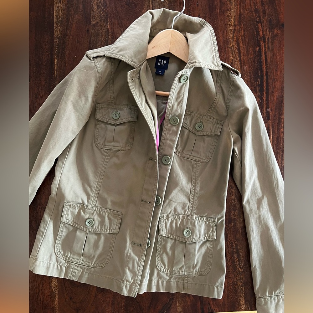 Gap Women Olive Green Utility Jacket - Size XS